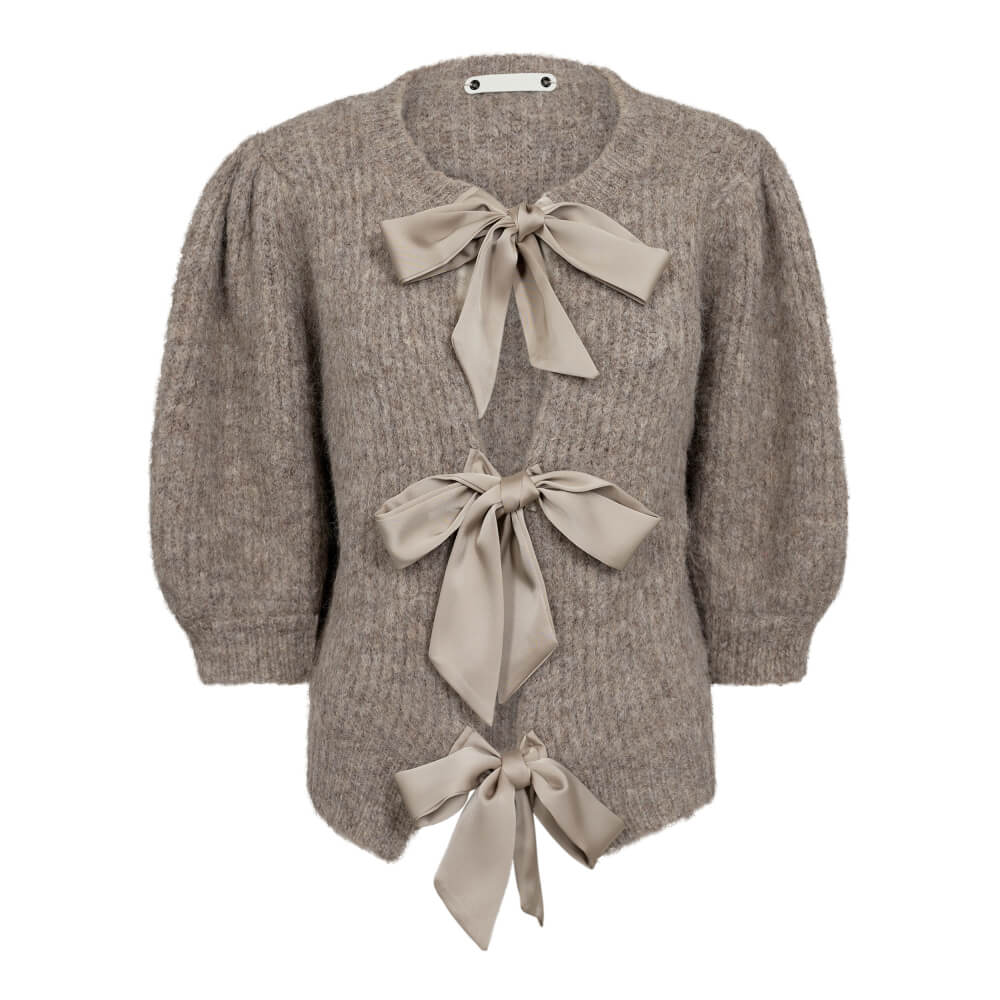 Coralie Bow Rib Knit 32135 Bone Strik Fra Cocouture main image 1